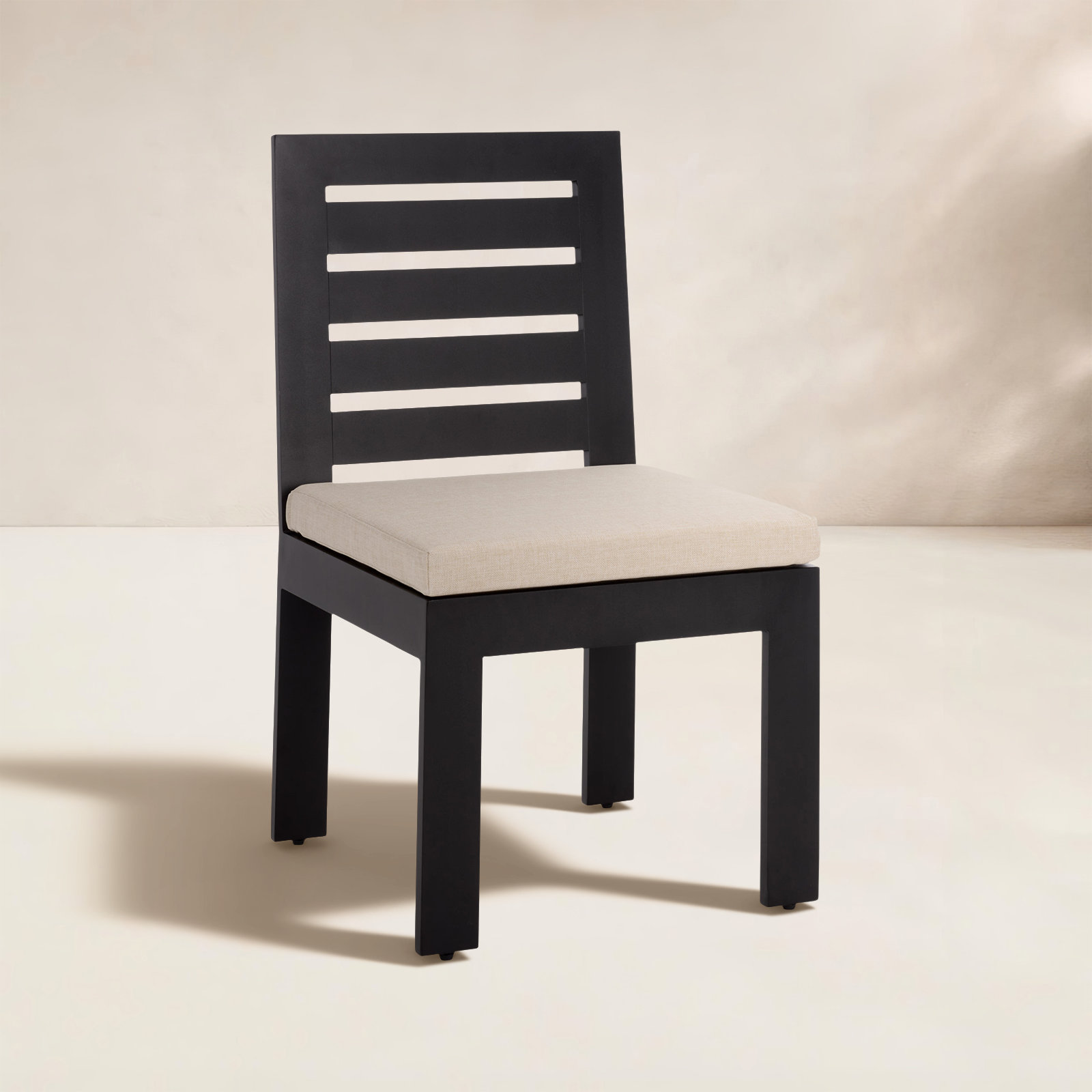 Dwyer Aluminum Outdoor Dining Chairs, Black