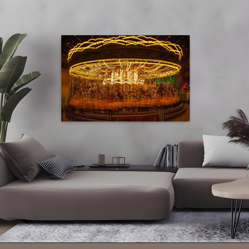 Art mural abstrait contemporain Merry-Go-Round, H 48 po x l 32 po