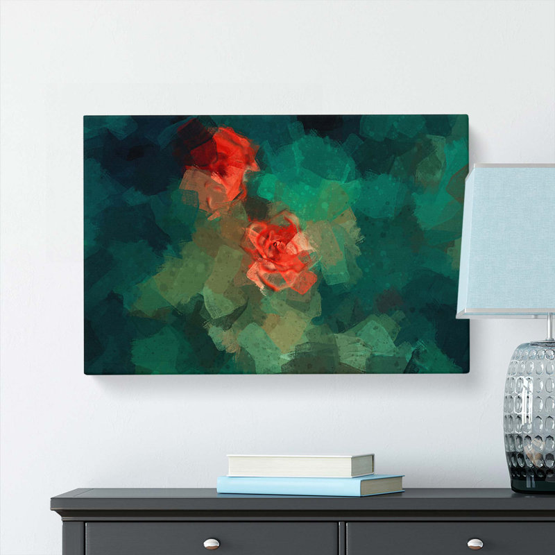 Rose Garden In Abstract - Wrapped Canvas, 60cm H x 91cm W x 3cm D