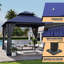 Pavillon de jardin robuste 10 'x 10' avec abattants allongés - Pavillon à toit double à structure stable avec filet et drainage intégré-128935596-128935598