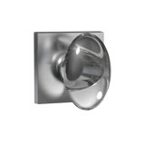 Bravura 928-7 Dummy Glass Egg Knob on Square Contemporary Rose in Satin Brass