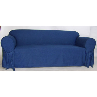 Authentic Cotton Box Cushion Sofa Slipcover