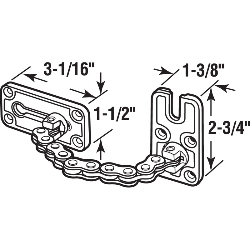3 in. x 1-1/2 in. Keeper, Chain Door Guard, Cast Bronze Alloy Plates (Single Pack)
