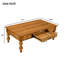 Table basse avec tiroir de rangement, rectangulaire et rétro, gourde en bois d'hévéa massif - pieds en forme de table rétro, pieds, haute température, sans outils