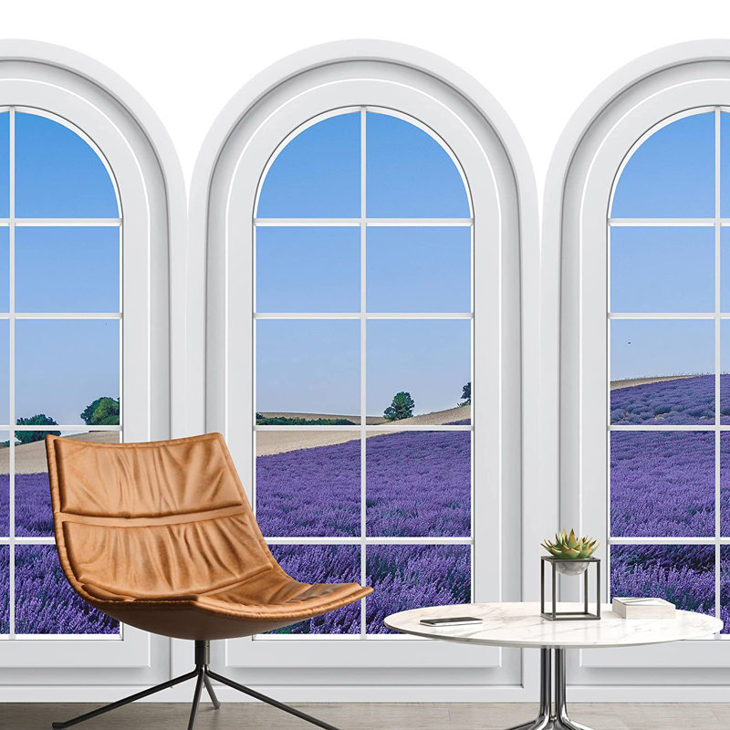 Panneau mural nature campagne L 5,5 pi x l 96 po lavande campagne, L 100 po x l 144 po