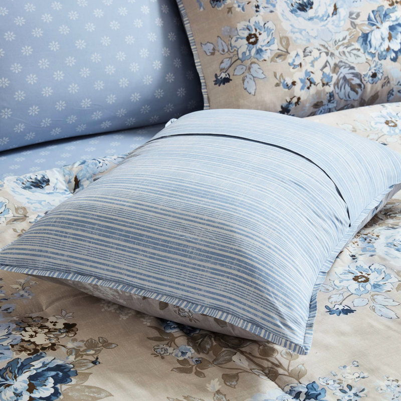 Linge de lit pour grand lit, 7 motifs floraux bleus, taies décoratives douces et assorties, imprimé floral, lisse, designer complet