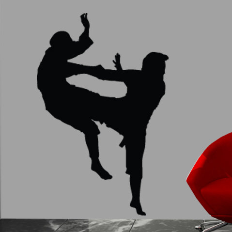 Martial Arts Non-Wall Damaging Wall Decal, 48" H x 31" W