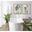 Art mural en verre Mid Mid Modern Cow in Bathaign par Rachel Lee 3 Birdies Studio-2109947088