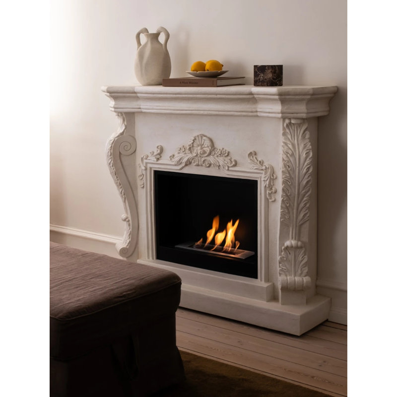 Astoria Grand 115.5cm W Stone Effect Bio-Ethanol Fireplace