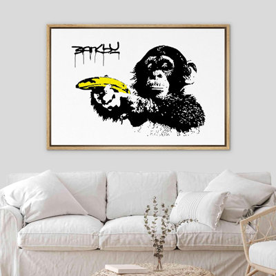 Singe Banksy avec banane