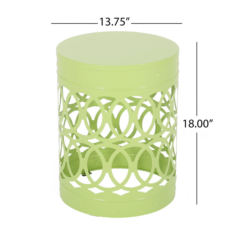 Outdoor Metal End Table -Large, Green