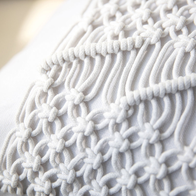 Jeté carré en coton, Blanc