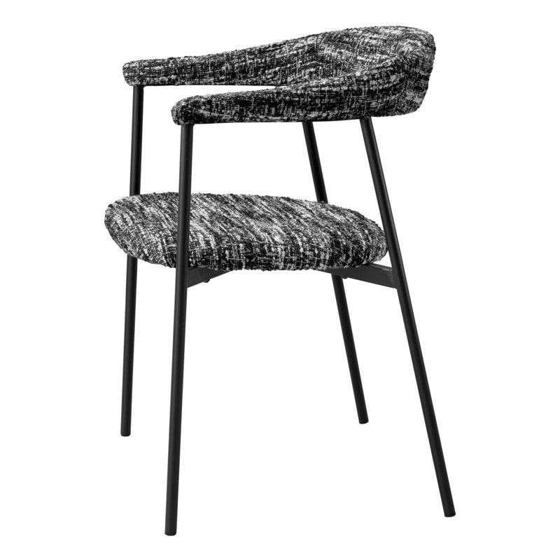 Julio Upholstered Arm Chair, Boucle Sonata Black