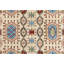 Tapis ivoire / rouge en laine Tribal Khurgeen Parmvir - 4 pi 11 po x 6 pi 5 po