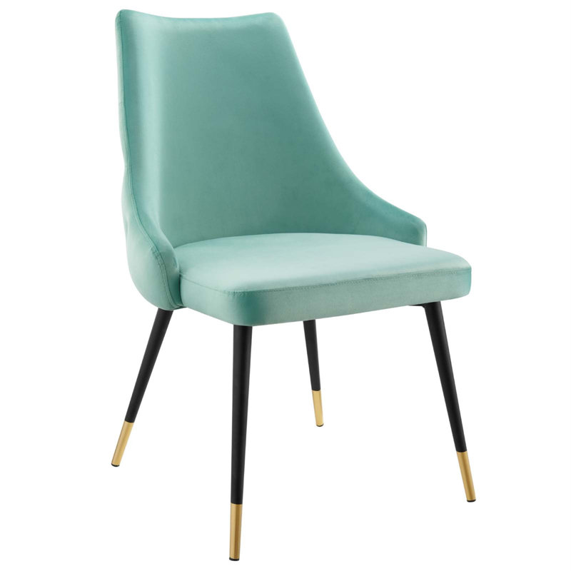 17.5'' H Velvet Side Chair, Mint
