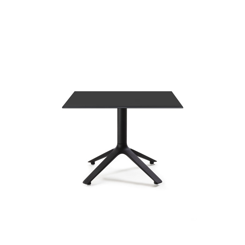 EEX Square Metal Outdoor Side Table , 27.5'' in. W 27.5'' in. D, Black