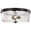 Grayson - Plafonnier encastré - Finition noir mat - Verre nervuré transparent-797591399-797591398
