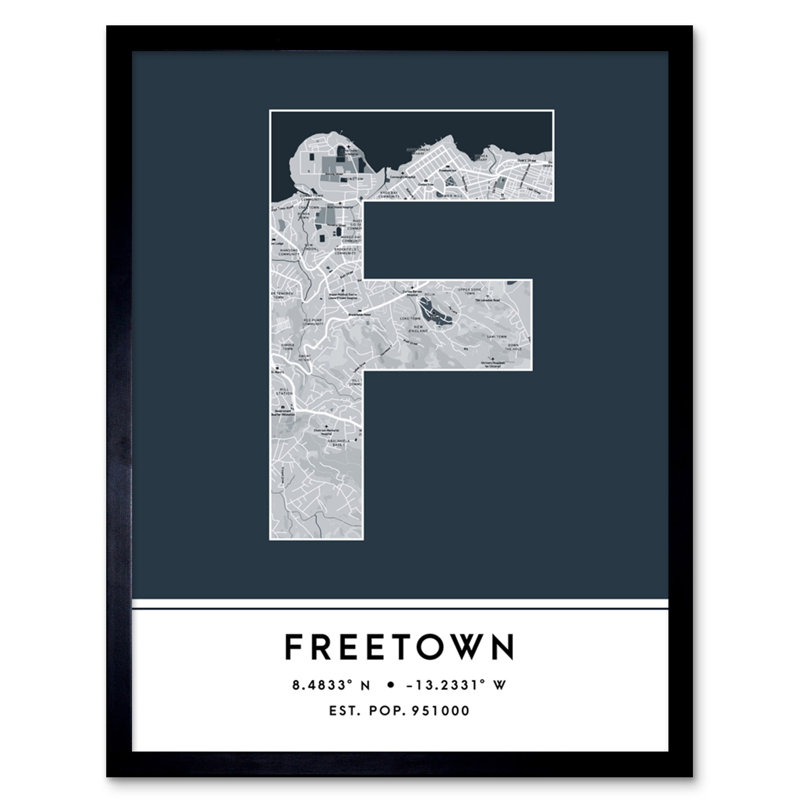 Fulham City Map Fulham Orange - Single Picture Frame Typography, Orange