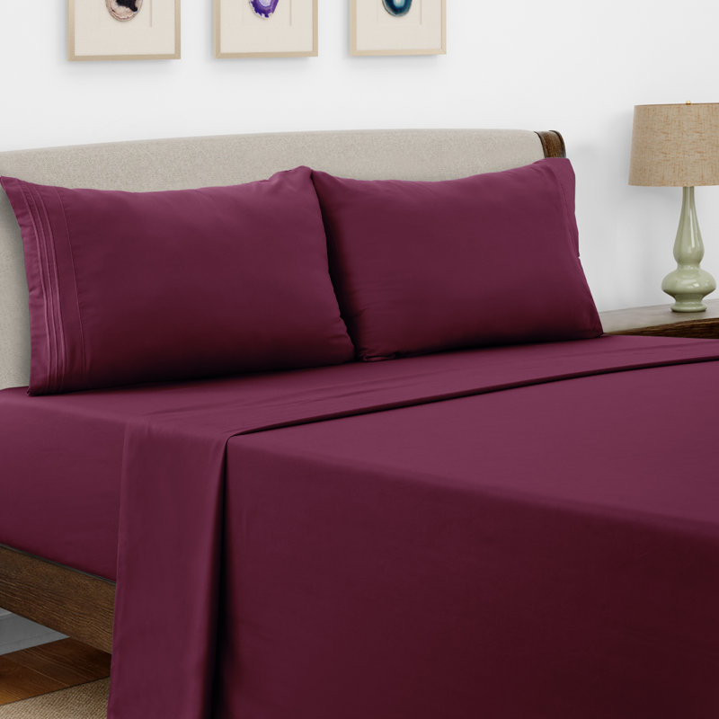 Lux Decor 6-Piece Ultra-Soft Microfiber Sheet Set Deep Pocket Fitted Sheet, Wrinkle & Fade-Resistant, Hotel Quality Bedding