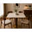 33.5" Round Sintered Stone Dining Table with Solid Rubberwood Pedestal Base and Brushed Gold Stainless Steel Bottom, Modern Dining Table for 2-4 People-208447336