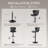 Swivel Upholstered Adjustable Bar Stools, Adjustable Swivel Bar Stool with Backrest, Modern Counter Height Island Chairs for Kitchen Island, Dining Room, Black(Set of 2)-1810411325-1810411321