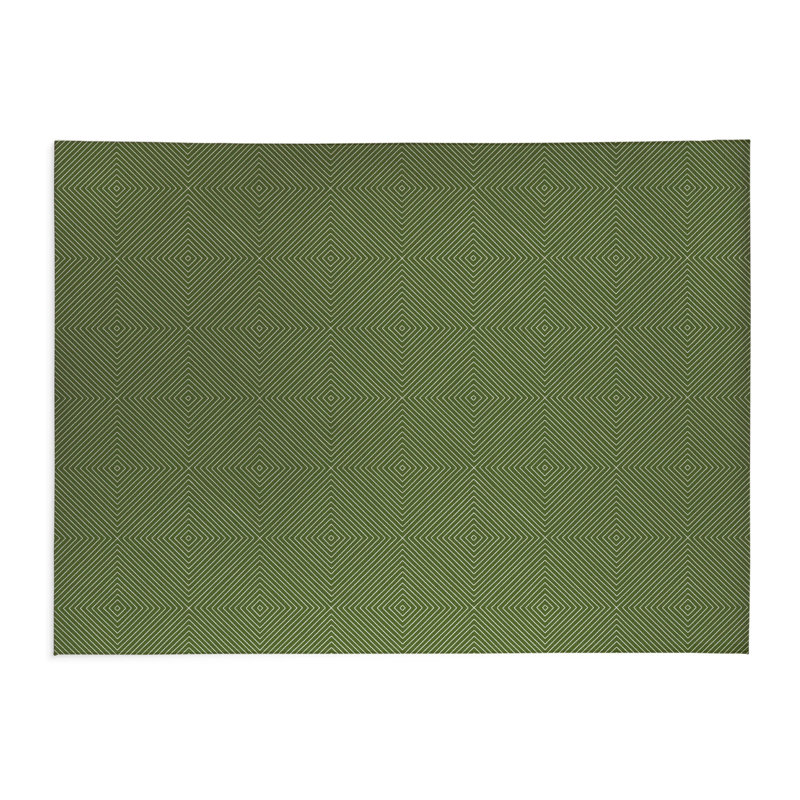 Eye Chev Low Profile Kitchen Mat, Rectangle 2' x 3', Olive Green