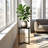 Emmaleen Accent Table in Black Metal and Marble, Round 15"