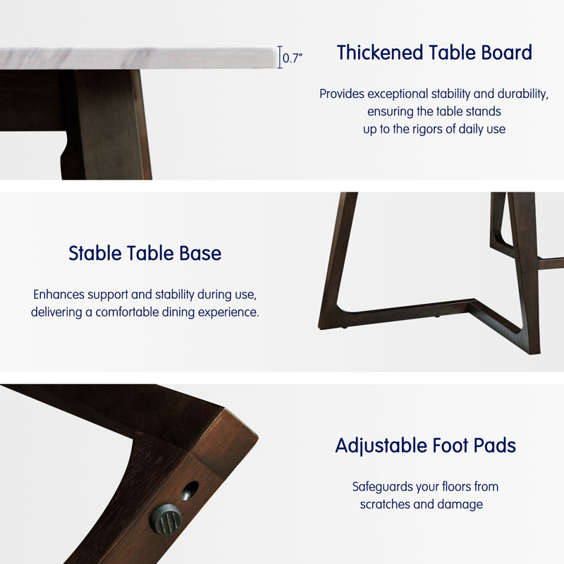 Solid Marble Top Dining Table