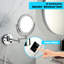 Miroir de maquillage grossissant double de 8 pouces, fixation murale à DEL, extensible de 12 pouces, finition, grossissement 1x/3x, rotation à 360 degrés, étanche, bouton de réglage pour le rasage et le maquillage, avec extension.