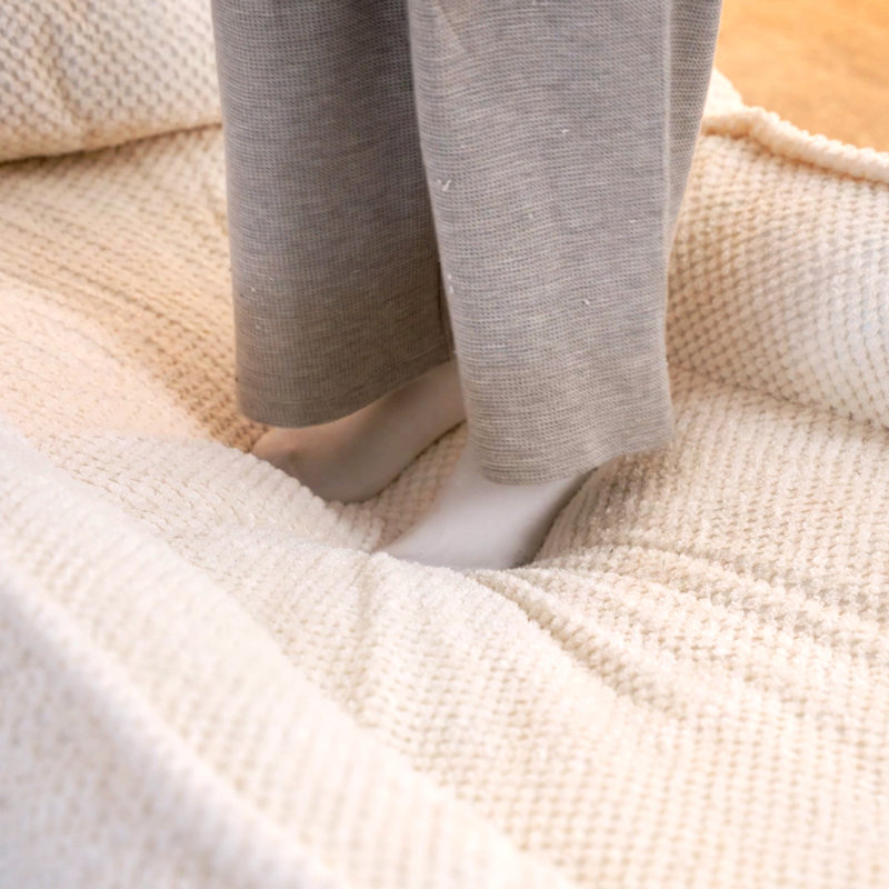 Fauteuil à billes et méridienne en polyester, Gris