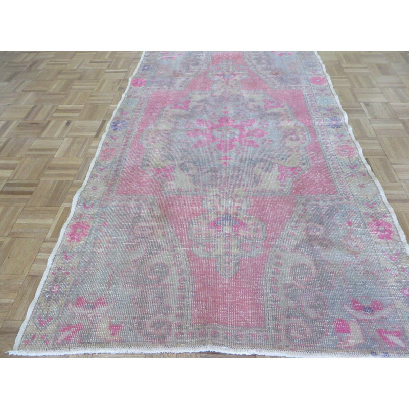 One-of-a-Kind 4' x 6'7" Rectangle Wool Area Rug in Pink