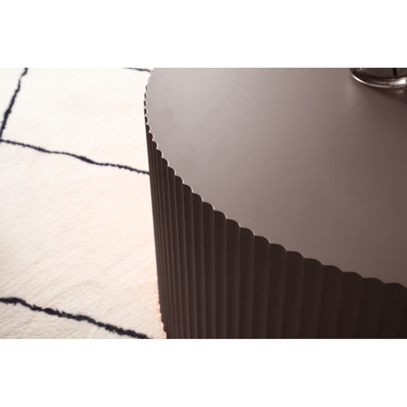 Ensemble de 2 tables gigognes en panneau de fibres à densité moyenne fabriquées à la main, Dark Brown