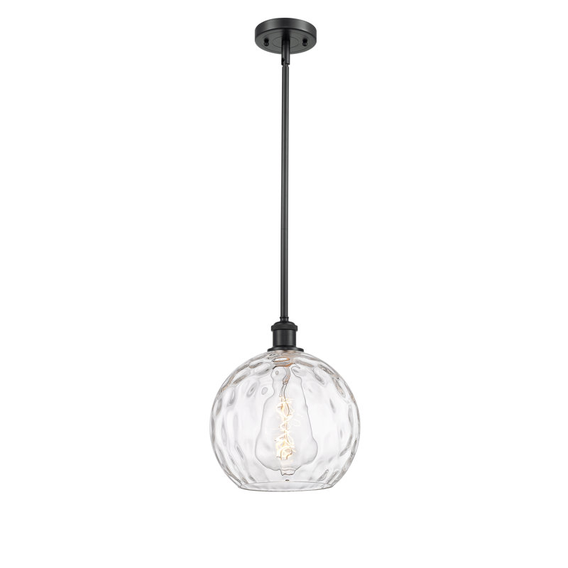 Luminaire suspendu sphérique 1 lumière Cindi, H 13 po x l 10 po x P 10 po, DEL, Noir mat