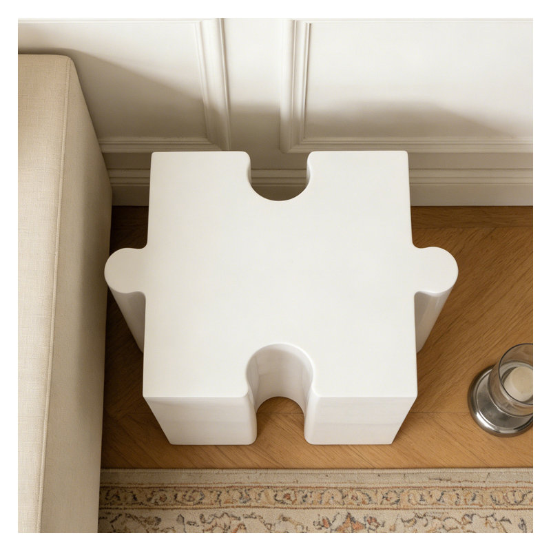 Table d'appoint Art, Blanc-1