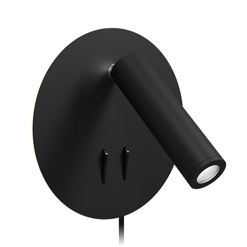 Aspatria 2-Light LED Wall Spotlight, Matt Black