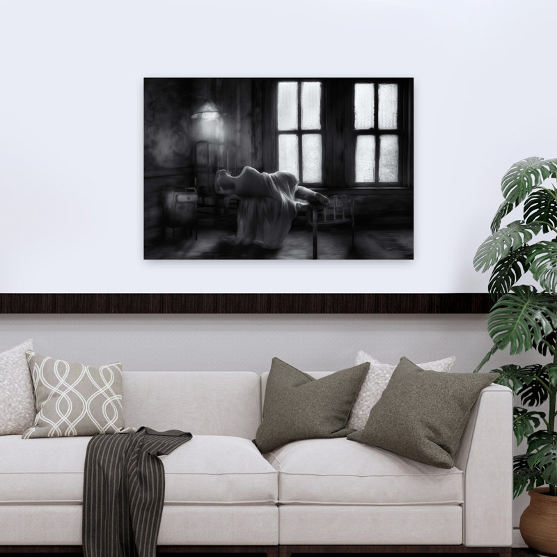 " Solitary Room Study Dramatic Gothic Vintage Architecture Wall Art Print " by Charlaine Gerber, 32" H x 48" W