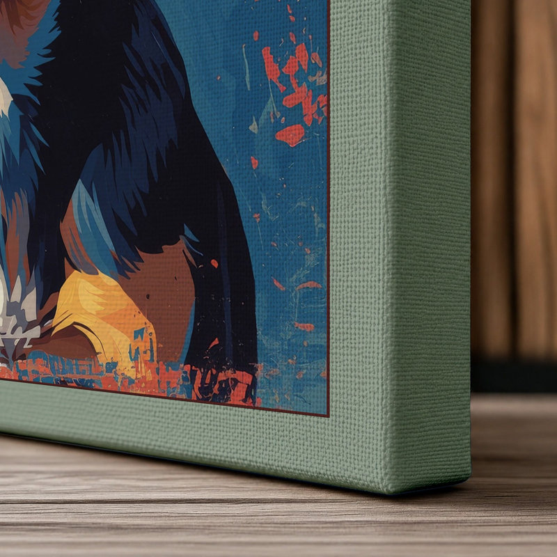 Chihuahua Portrait Boho - Wrapped Canvas, 24x16 - 61.0 x 40.6 cm, Sage Border