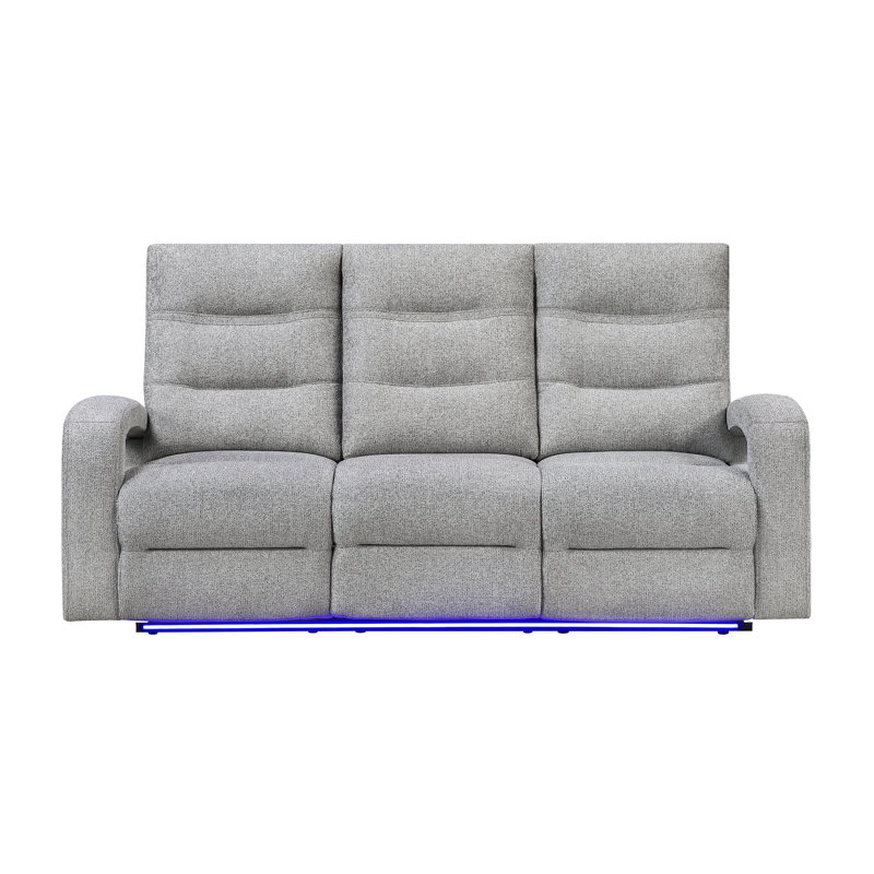 Canapé inclinable électrique gris Isolé, 81.5" W