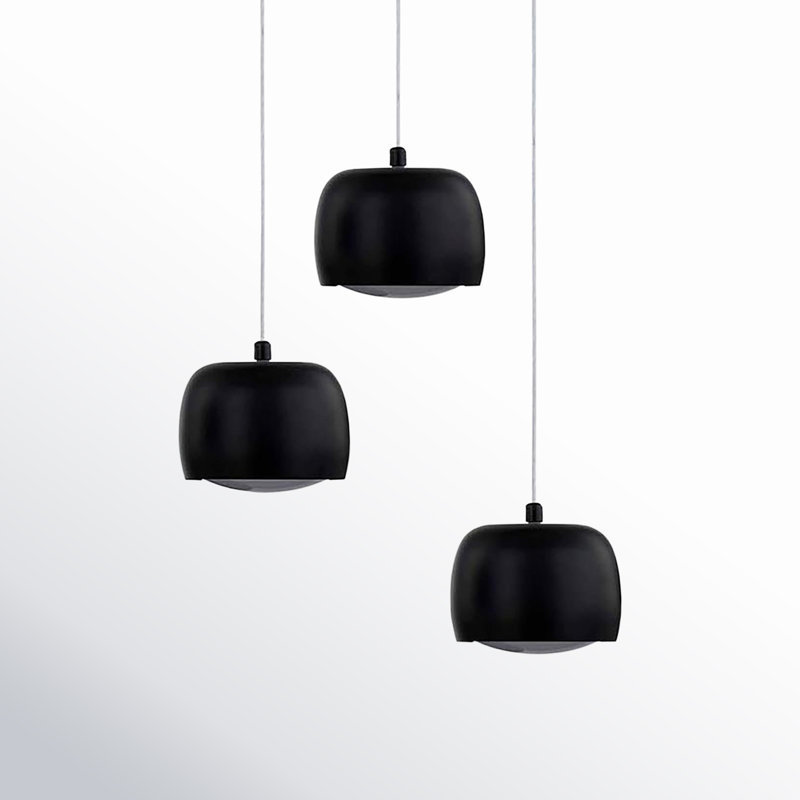 Luminaire suspendu grappe noir mat à 3 lumières Kerlin