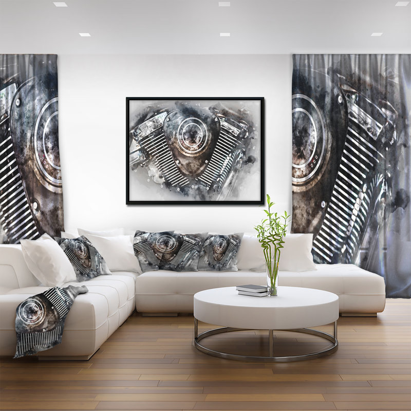 Impression sur toile, "Motocyclette", impression sur toile, H 12 po x l 20 po x P 1 po