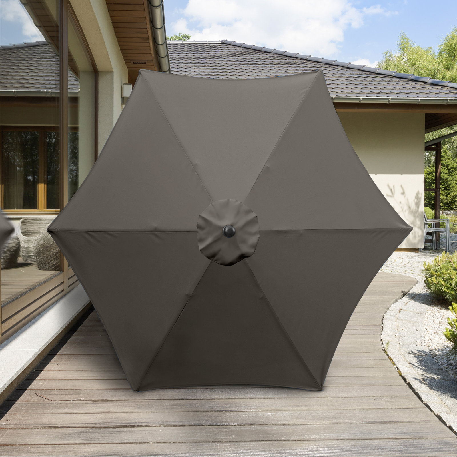 Toscana 108'' Outdoor Umbrella, Taupe