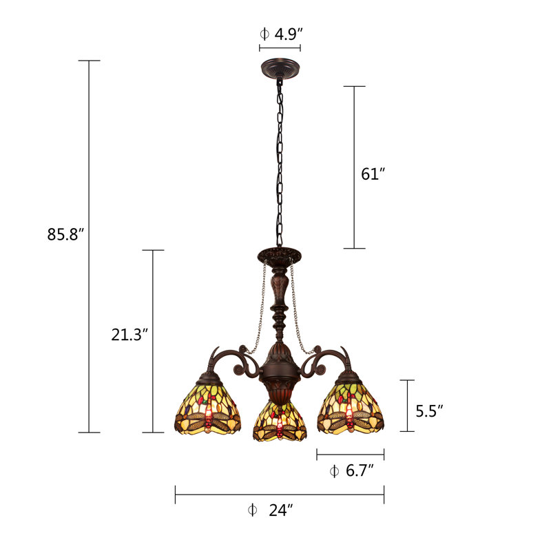 Lustre 3 lumières Damari