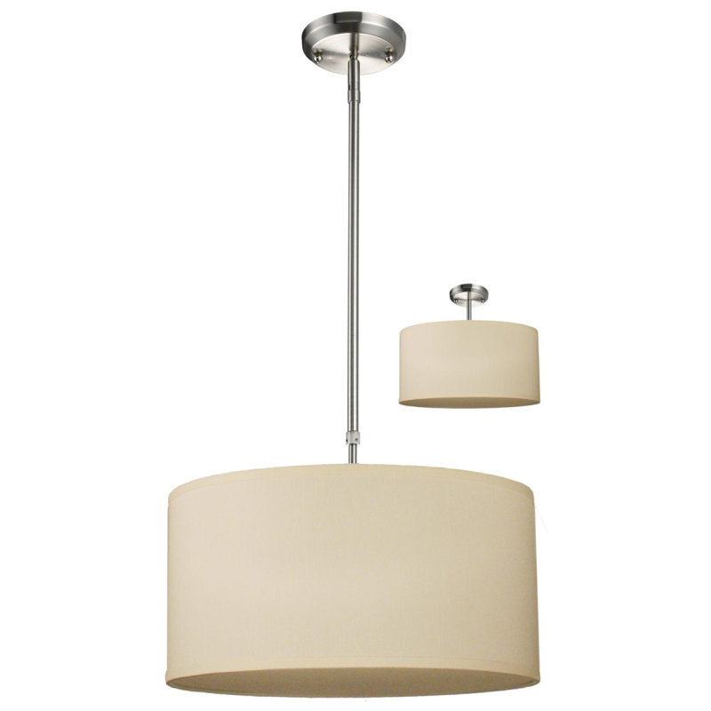 Kasey 3 - Light Nickel Unique/Statement Pendant, 8" H x 16" W x 16" D, Black