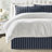 Shay Broad Ticking Stripe Dark Denim Cotton Bedskirt-109715408-109715415-124942500