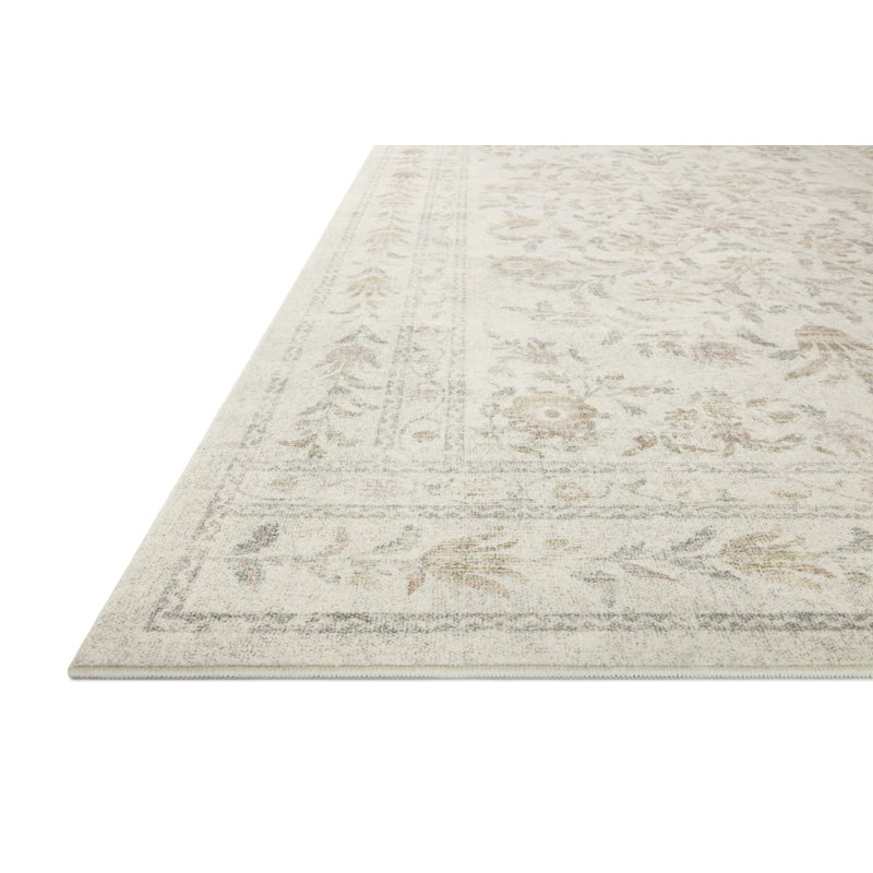 Rifle Paper Co. x Loloi Courtyard Yellow / Multi Area Rug feat. CloudPile, Rectangle 7'6" x 9'6"