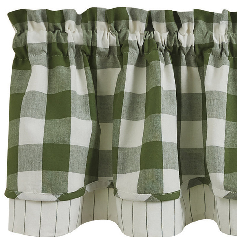 Cantonnière doublée à carreaux Buffalo 16 po, Vert