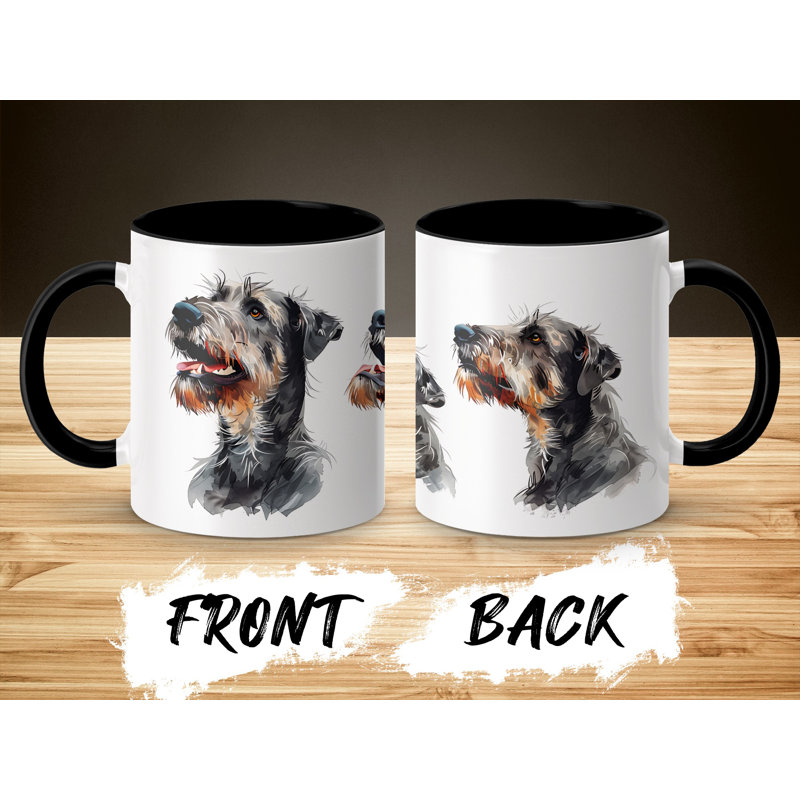 Distinctive Schnauzer Dog Art Illustration 11oz Coffee Mug, Black, 2