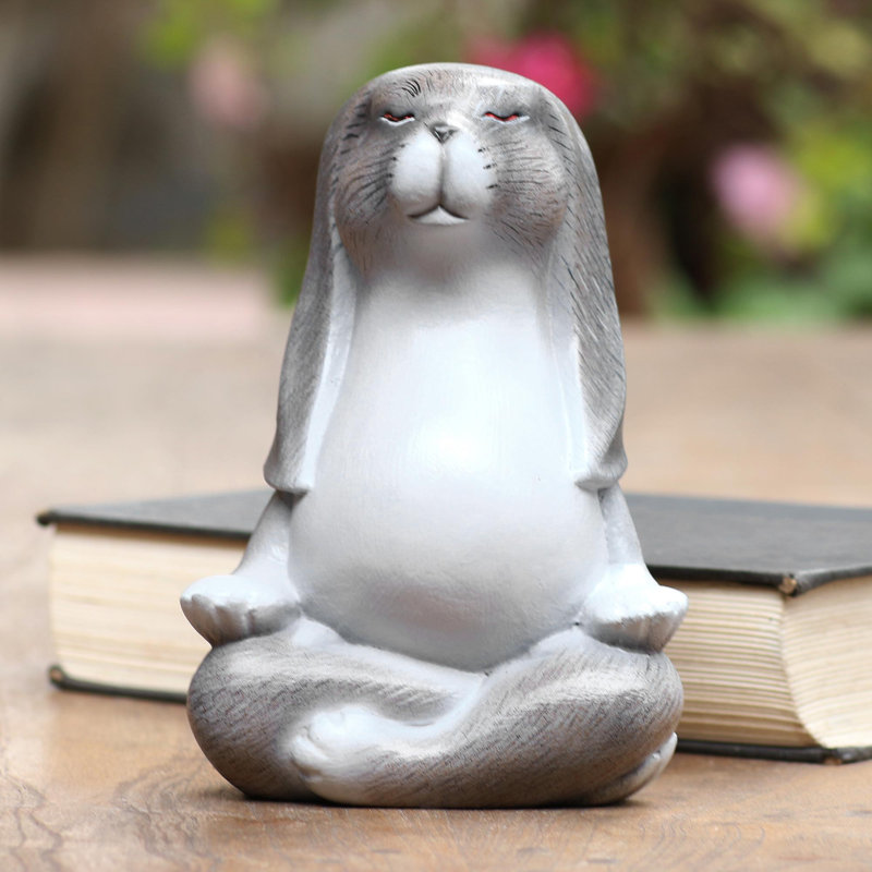 Statuette de yoga enceinte et bois Arthur