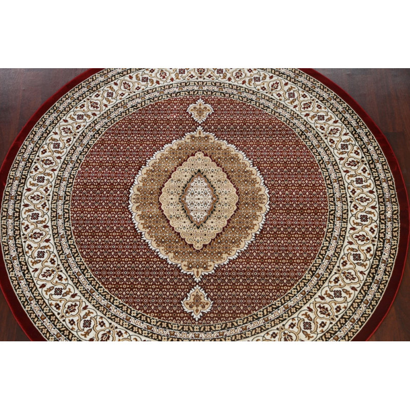 Tapis traditionnel Tabriz Mahi, Rond 8 pi 0 po x 8 pi 0 po