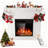 43" Freestanding Black Electric Fireplace Mantel Corner-Fit, 7-Level Brightness Realistic Triangular LED Flame, Remote-Controlled, Overheat Protection, 750W/1500W-765394503